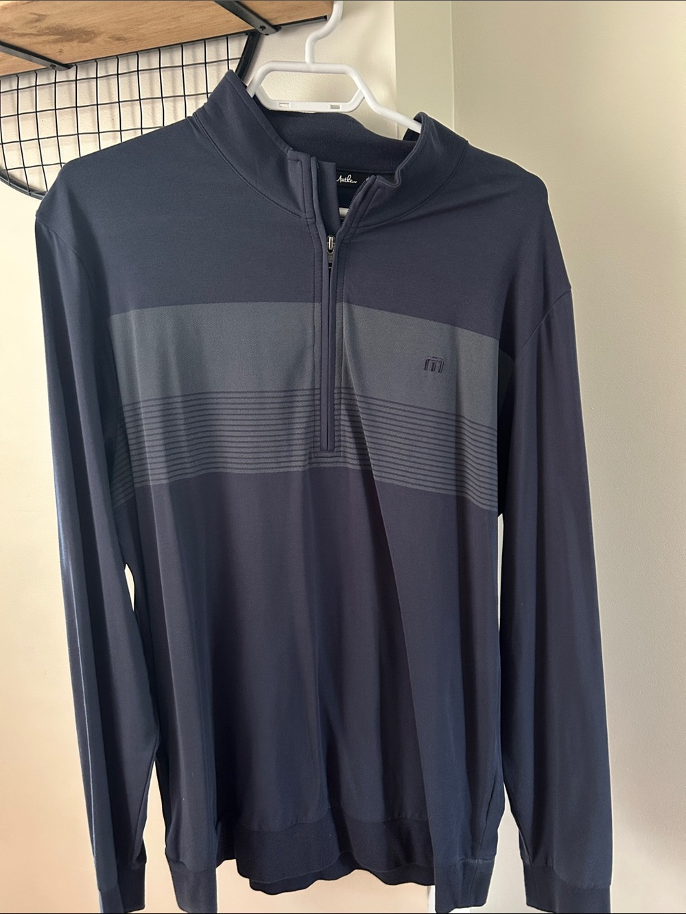 Travis Mathew Navy and Slate Quarter-Zip Pullover